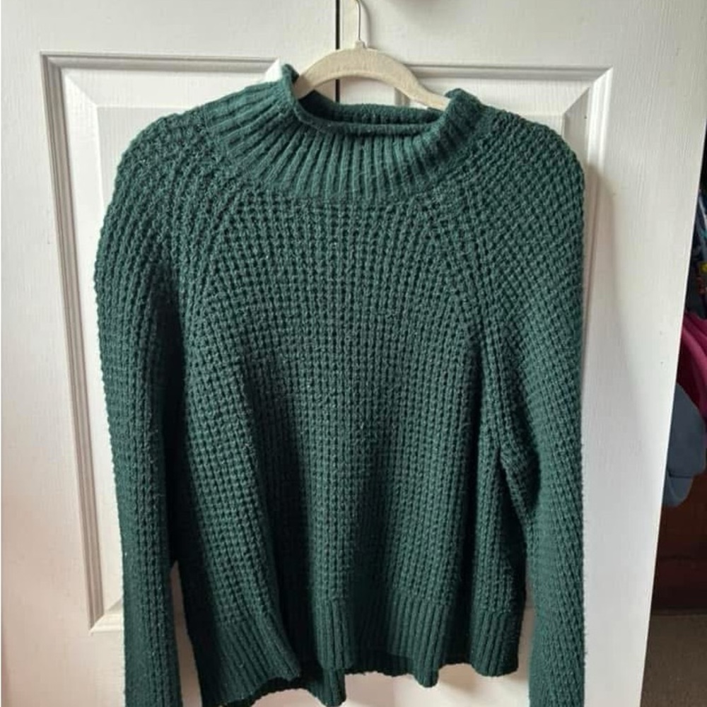 American Eagle Outfitters Green Cowl Neck Sweater